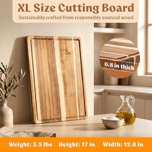 Extra Large Acacia Wood Cutting Board 17x13
