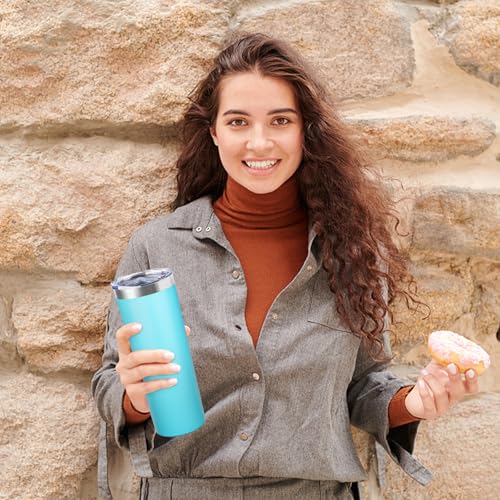 20 oz Skinny Tumbler with Lid and Straw (8 Count)