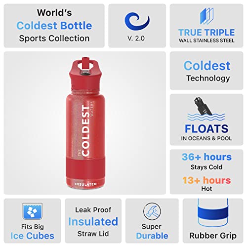 Coldest Insulated Water Bottle with Straw Lid