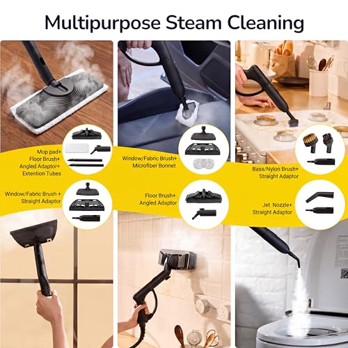 34-in-1 Steam Cleaner mop for Home & Car, 2L Water Tank, 4.3ft Hose, Deep Steam Cleaning for Floors, Tiles, Grout, Windows, Kitchen, Living Room – Multi-Surface Steamer