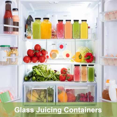 6 pack 8 oz Glass Juice Bottles with Lids