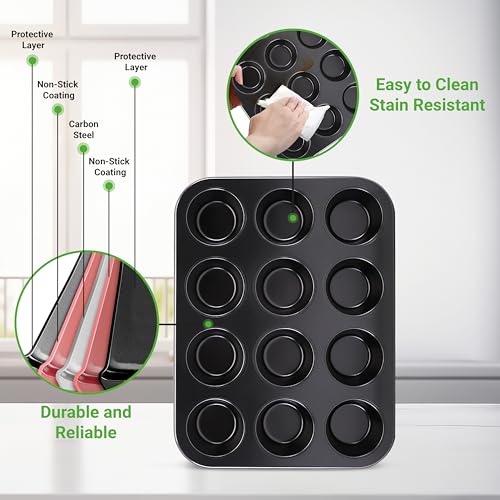 12 cup Black Oven Muffin Pan