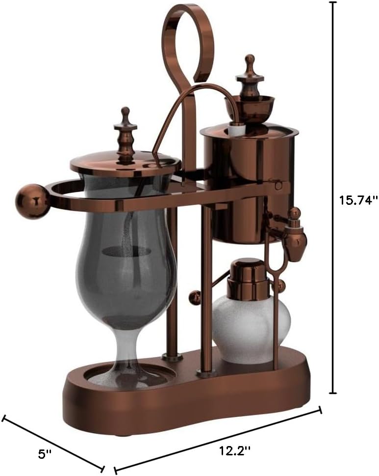 Nispira Belgium Royal Family Balance Syphon Unique Gravity Vintage Coffee Maker Vacuum Brewing System Copper 500 ml - Blissbrew