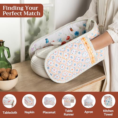 Double Oven Mitts 100% Cotton Double Oven Glove