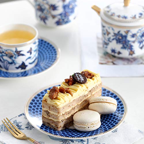 Utility 11 Pieces Tea Sets for Adults Tea Cup and Saucer Gift Set Bone China Tea Sets Wedding Tea Service Ceramic Coffee Cups Set Tea Cup and Saucers Teapots