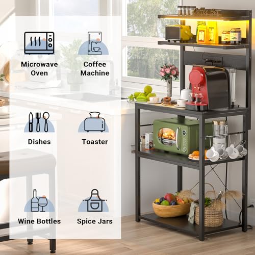Bakers Rack with Power Outlet & RGB LED