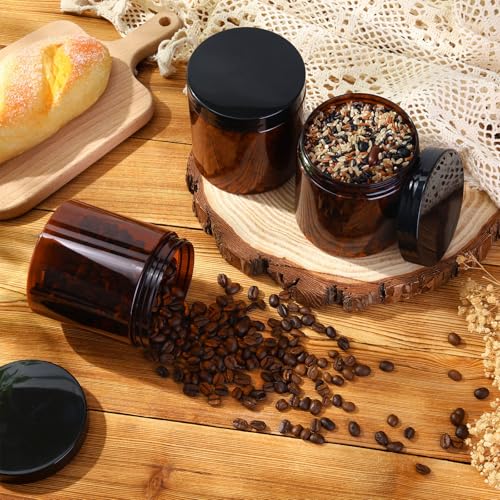 4 Pcs Plastic Jars Wide Mouth with Lids (4 Count)