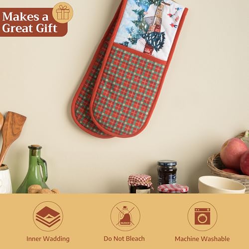 Double Oven Mitts 100% Cotton Double Oven Glove