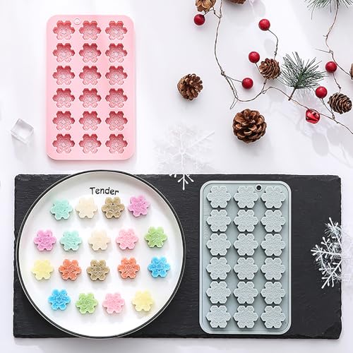 2 Pcs Snowflake Silicone Molds