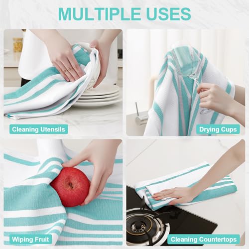 Premium Cotton Stripe Kitchen Towels 6 Pack (6 Count)