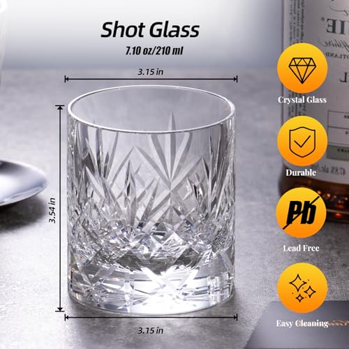 Crystal Whiskey Glasses Set of 2 Handcrafted Old Fashioned Glasses (2 Count)