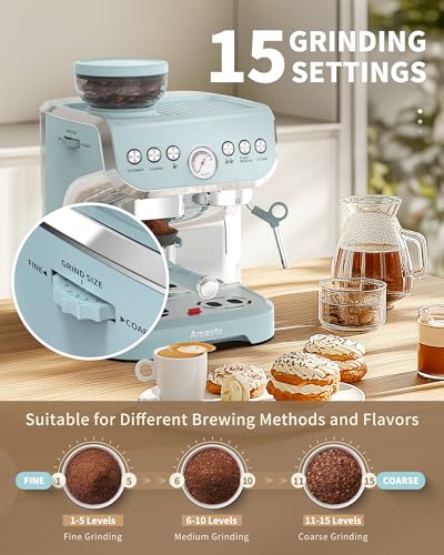 Espresso Machine with Grinder and Steam Wand