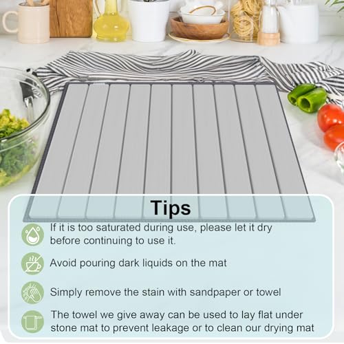 Stone Dish Drying Mat for Kitchen Counter