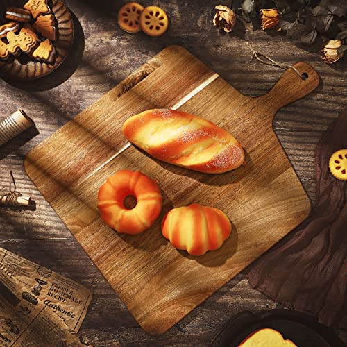 12 Packs Wooden Cutting Board Set with Handles Large Kitchen Serving Plain Chopping Board Bulk Gifts for Mom for Vegetables Meat Pizza Cheese Fruit Bread (12 Count)