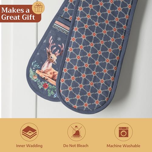 Double Oven Mitts 100% Cotton Double Oven Glove