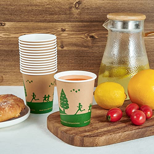 8 oz Compostable Paper Coffee Cups with PLA Lined
