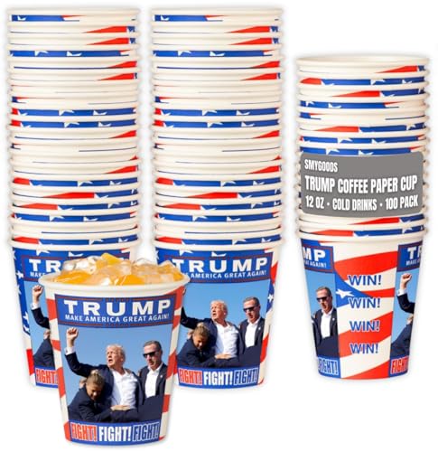 Trump Design Disposable Paper Coffee Cups (100 Count)
