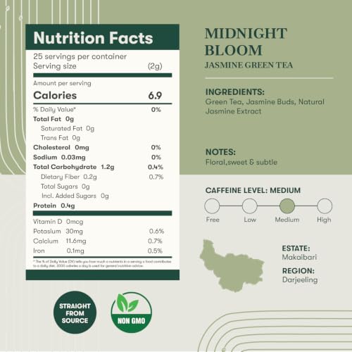 Estates Midnight Bloom Jasmine Darjeeling Green Tea (50 Count)