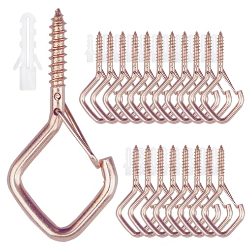 20PCS Eye Screw Hooks for Hanging Heavy Duty with Safety Buckle.Metal Ceiling Hooks for Hanging Plants