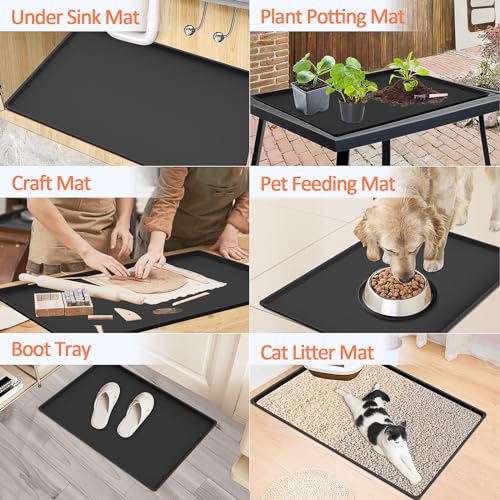 Silicone Coffee Maker Mat with Lip for Countertops