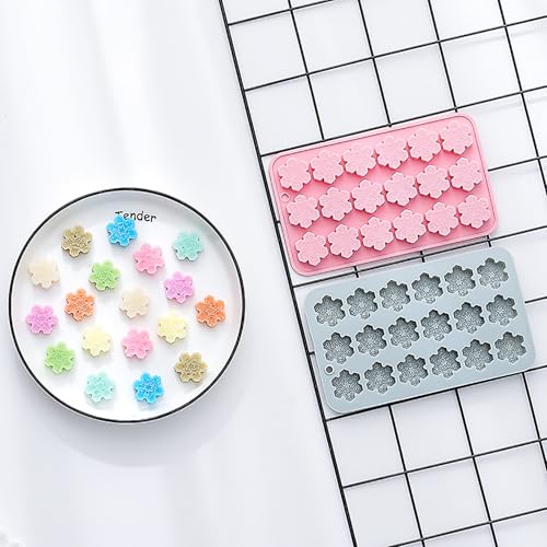 2 Pcs Snowflake Silicone Molds