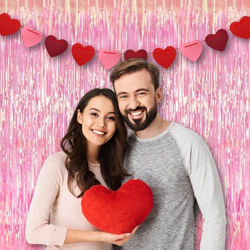 Clear Pink Streamers Party Curtain (2 Count)