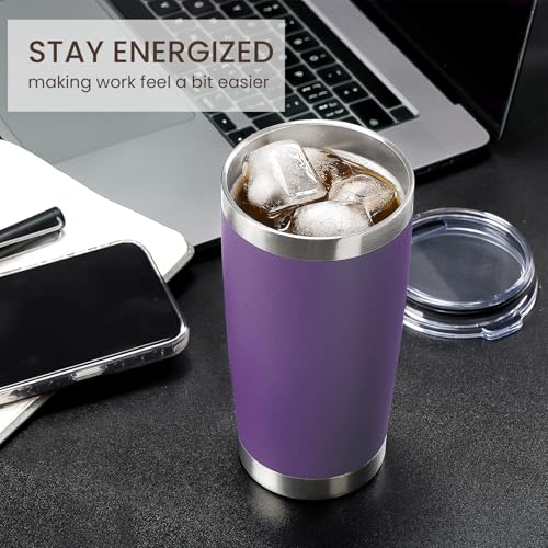 20oz Tumbler 8 Pack Double Wall Vacuum Insulated Travel Mug Bulk (8 Count)