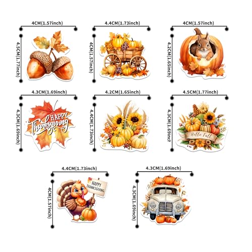 40 PCS Edible Pumpkin Day Cupcake Toppers Wafer Paper Thanksgiving Cake Decorations Picks for Autumn Thanksgiving Party Birthday Decor Supplies