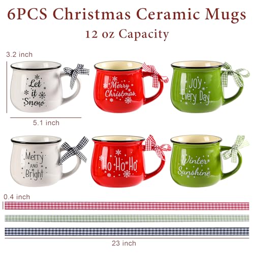6PCS Christmas Coffee Mugs Set