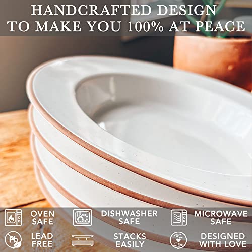 Ceramic Wide Rimmed Soup Bowl 25oz