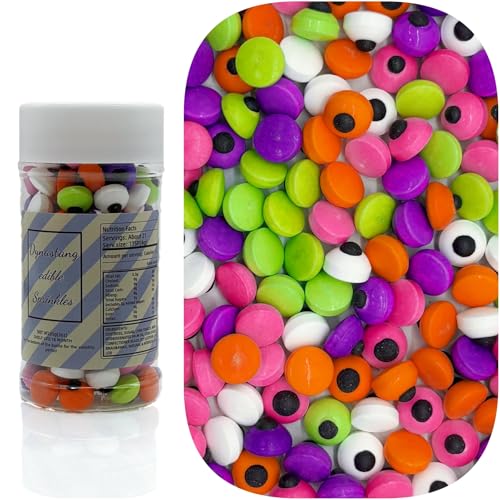 Mixed Colour Eyes Sprinkles Halloween Edible Eyes Cake Decoration Cupcake Toppers Cookie Decorating Perfect for Cakes (3 Ounce)