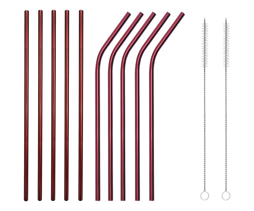 10 Pcs Stainless Steel Straws