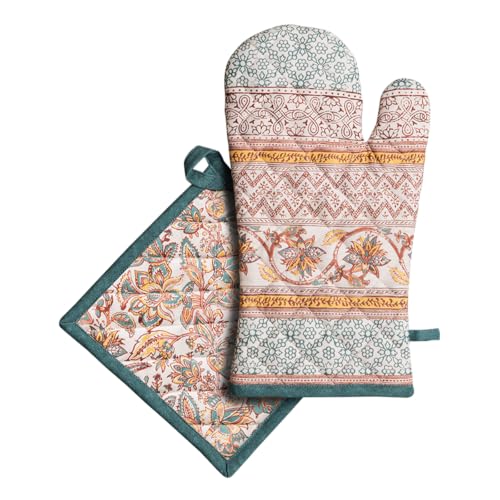 100% Cotton Oven Mitt & Pot Holder Set (2 Count)