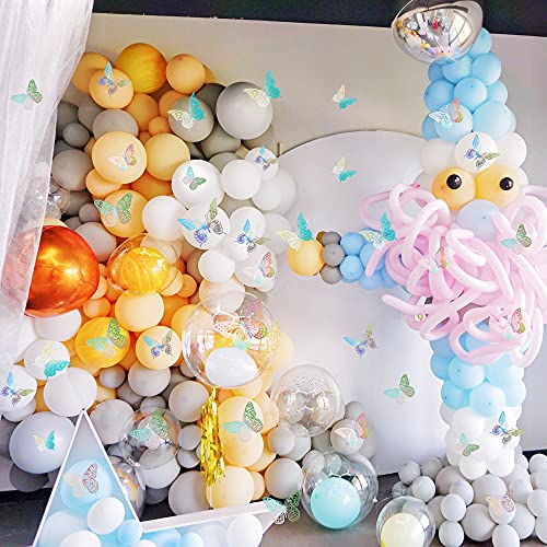 3D Butterfly Wall Decor 48 Pcs Laser Butterfly Birthday Decoration (48 Count)
