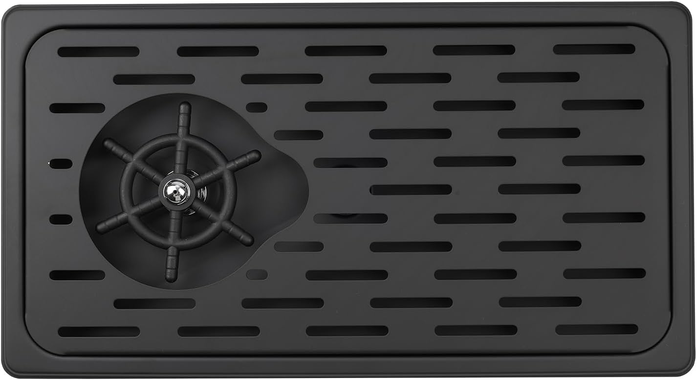 Pitcher Rinsers，Pitcher Washer, Espresso Washer And Spray, Drainage And Drip Tray, 304 Stainless Steel Bar Glass Washer Sink, Suitable For Home Kitchen, Hotel, Coffee Shop, Restaurant (Black)