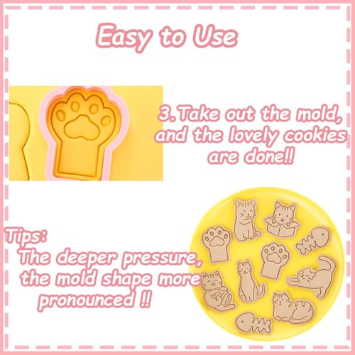 8 pcs Cat Cookie Cutters Set (8 Count)