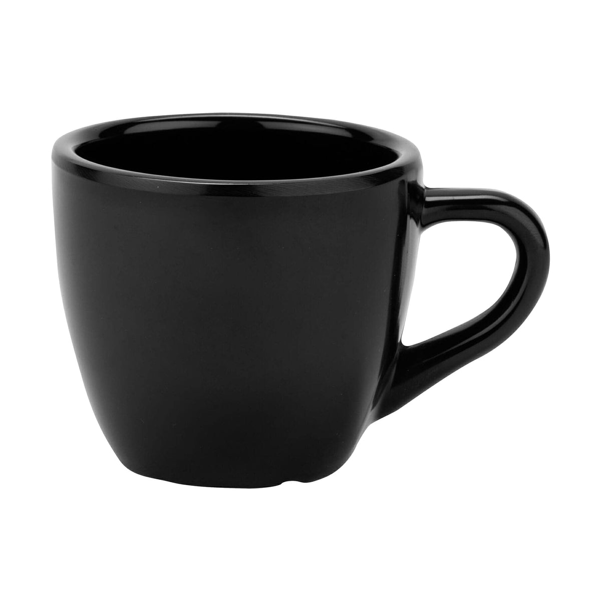 Black melamine espresso cups for home or commercial use