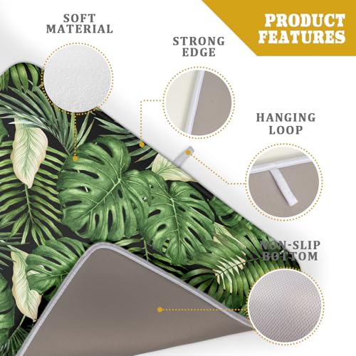 Tropical Palm Leaf Dish Drying Mat for Kitchen Countertop