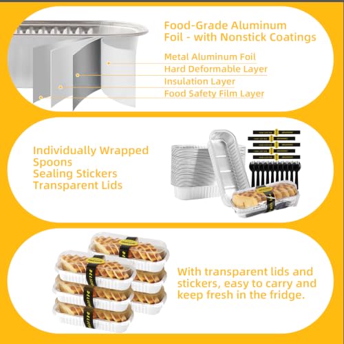 30 Pack Mini Loaf Pans with Lids and Spoons (30 Count)