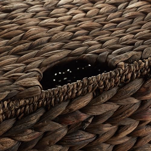 Set of 2 Water Hyacinth Rectangular Storage Baskets with Lids