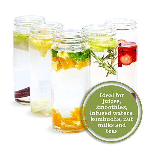Clear Glass Water Bottles Set (6 Count)