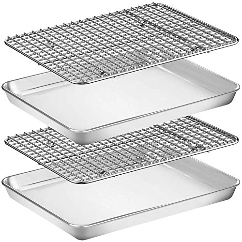 Baking Sheet with Rack Set [2 Pans + 2 Racks]
