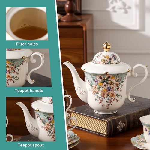 Country Roses Porcelain Tea Set