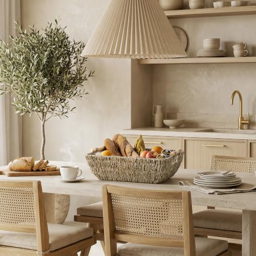 Hand Woven Jumbo Storage Baskets with Wooden Handles (2 Count)