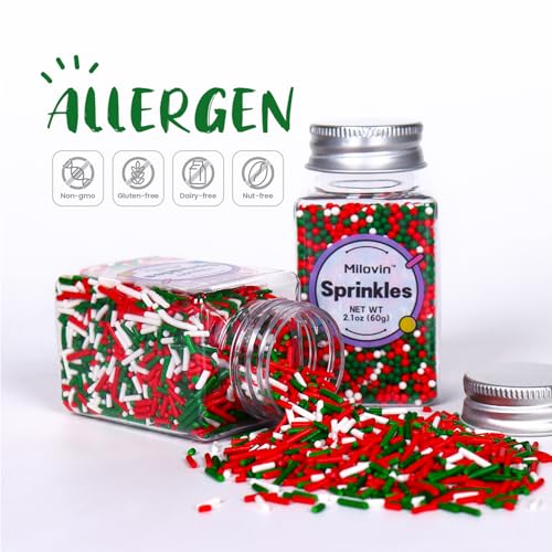 Edible Christmas Sprinkles for Baking (4.23 Ounce)