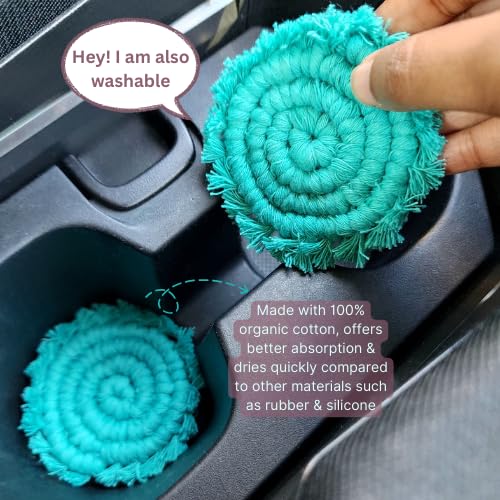 Cotton Car Coasters for Cup Holders (2 Count)