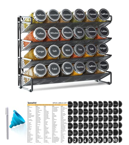 Spice Rack Organizer with 24 Spice Jars (24 Count)