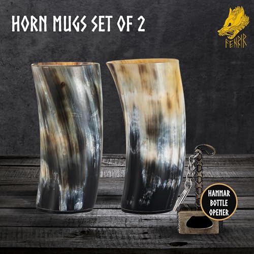 Viking Drinking Horn Mug Set of 2 (2 Count)