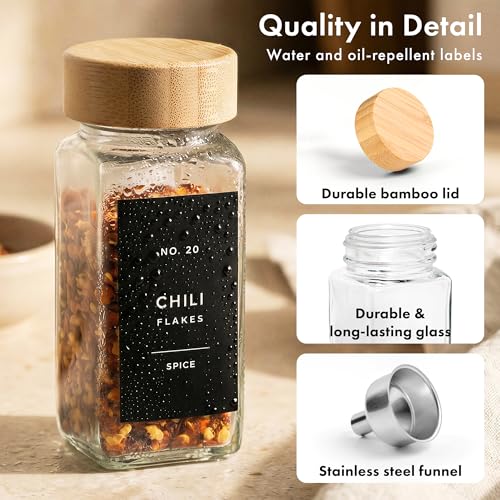 Glass Spice Jars with Label (36 Count)