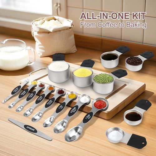 16 Piece Magnetic Measuring Cups and Spoons Set (16 Count)